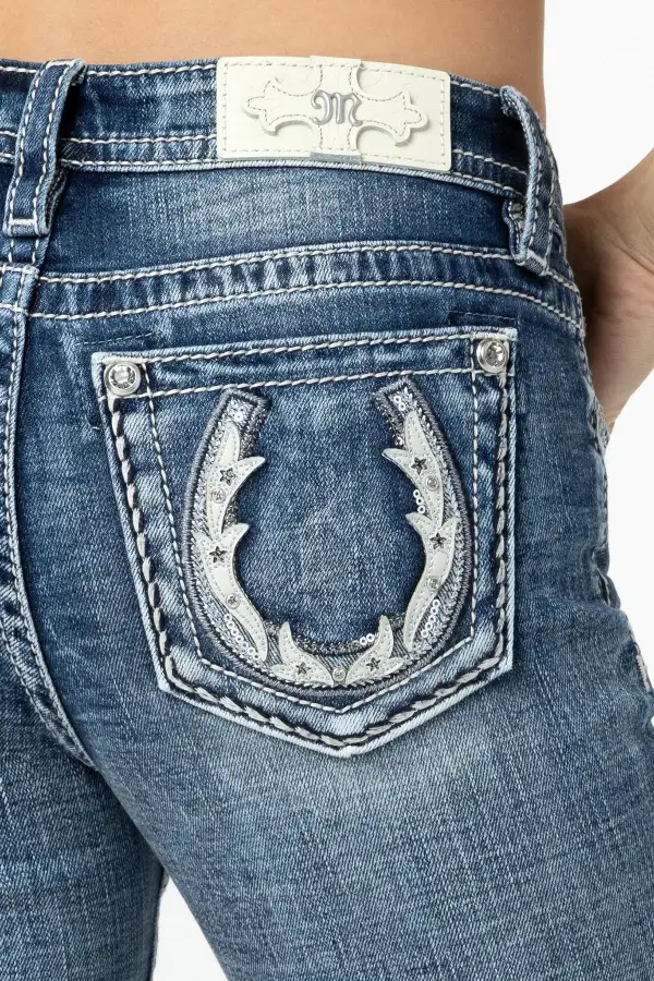 Subtle Star Horseshoe Bootcut Jeans