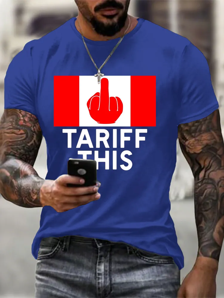 Men'S Short Sleeve Crew Neck Cotton Print T-Shirt