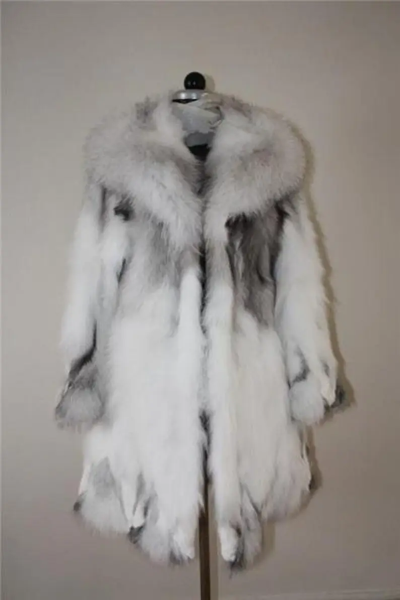 Platinum Fur Knee Length Jacket