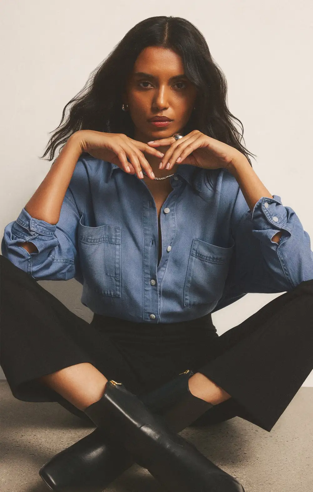Colbie Chambray Top