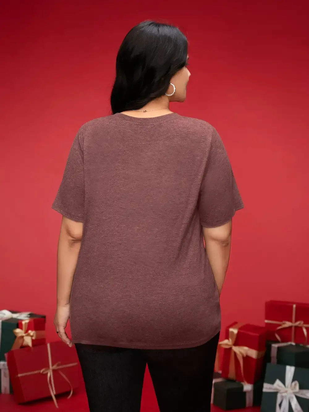 Merry & Bright Slogan Slim-Fit Tee