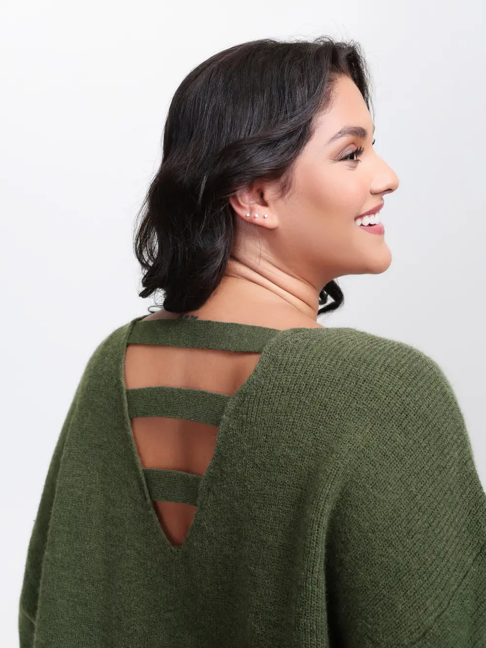 Backless Cut-Out Cropped Pullover