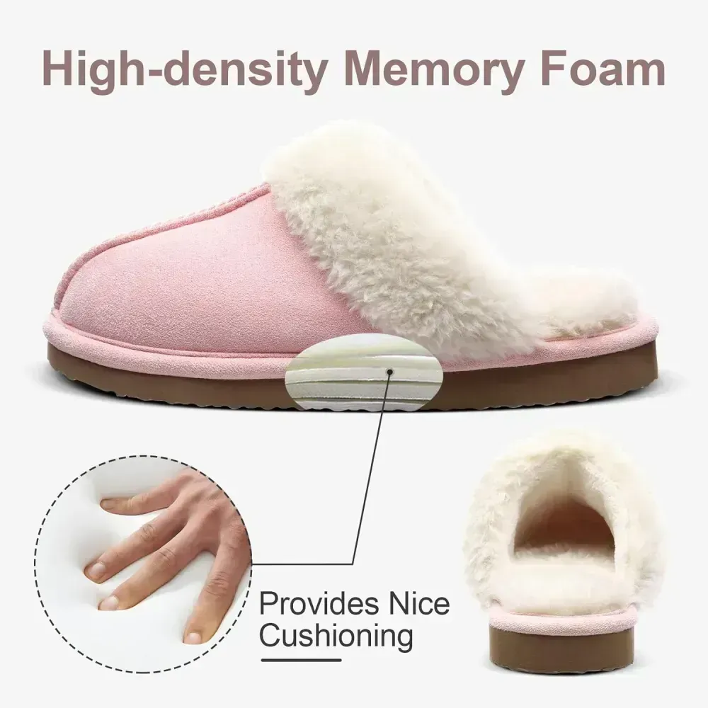 Litfun Women's Fuzzy Memory Foam Slippers Fluffy Winter House Shoes Indoor and Outdoor