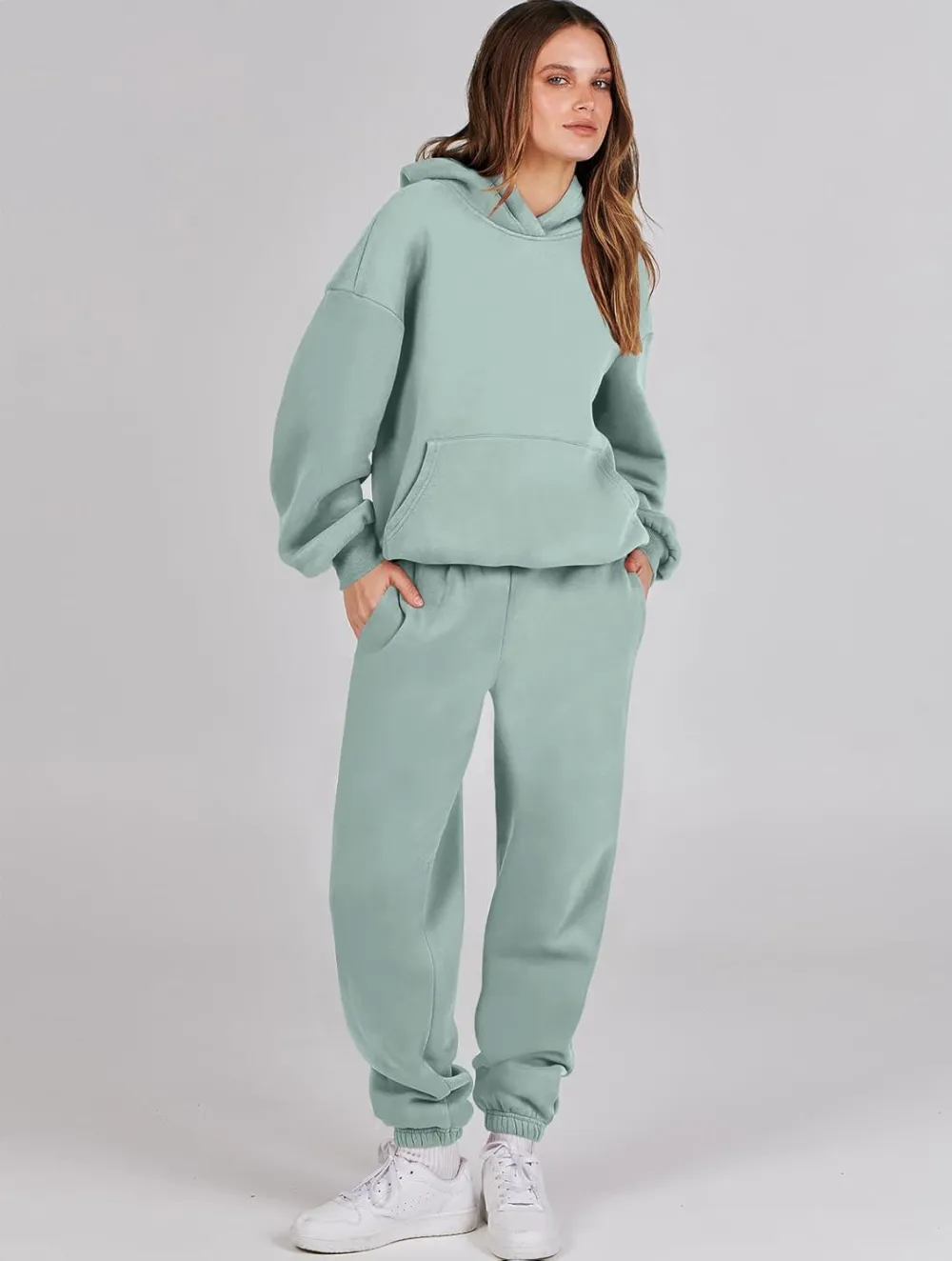 (Clearance Sale $1.99⚡) 2024 Women's Fall Oversized Casual Hoodie Two Piece Sweatshirt Jogging Pants Sweatshirt Set