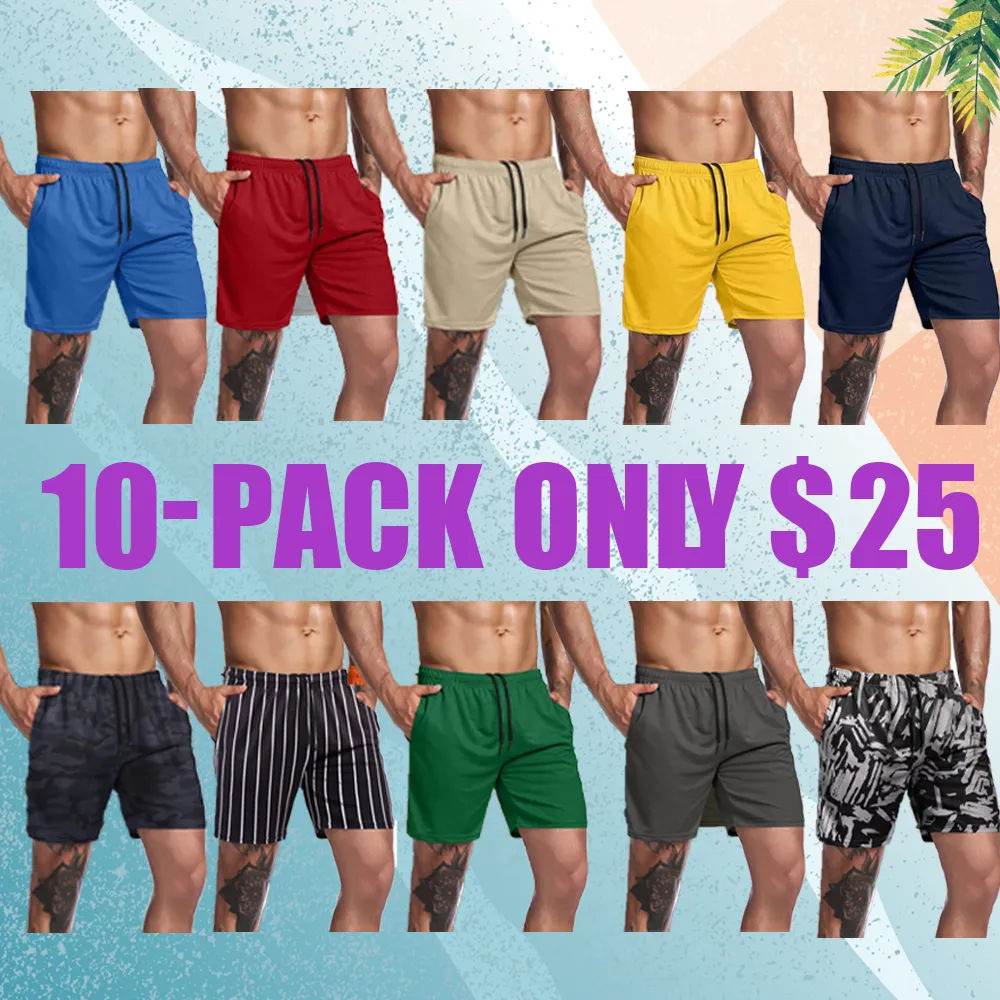 Men's Pack Mesh Gym Shorts – Quick Dry Athletic Workout Shorts with Pockets for Training & Fitness