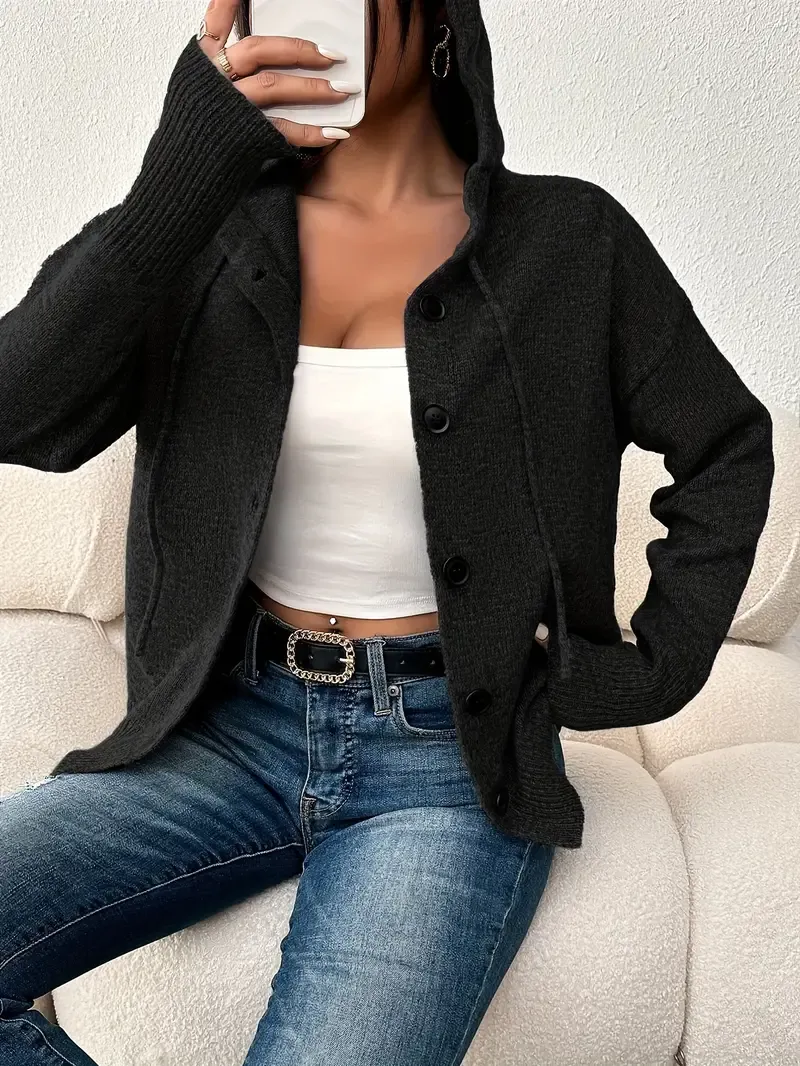 Elegant FAN FLO Women's Hooded Cardigan