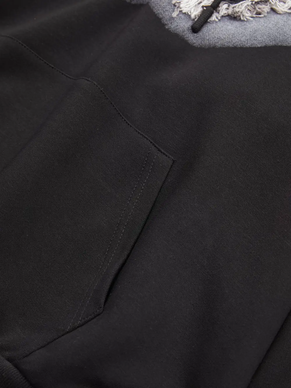 Raw Edge Embroidered Patch Graphic Hoodie