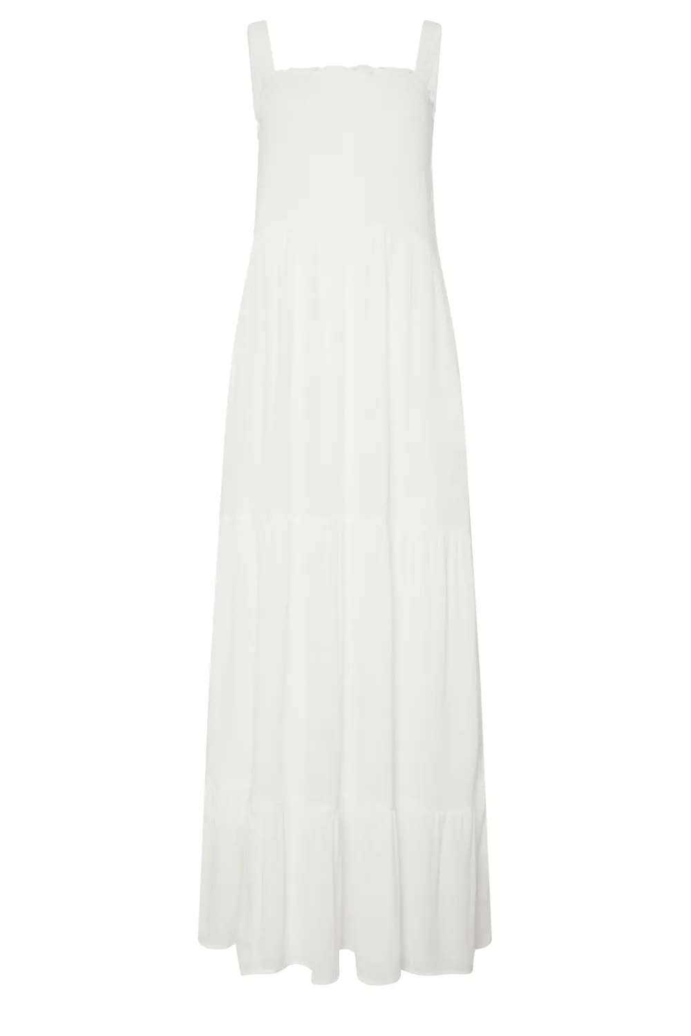 LTS Tall Black Shirred Tiered Maxi Dress