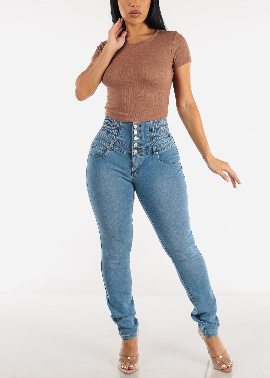 MX JEANS Ultra High Spandex Waist Levantacola Skinny Jeans