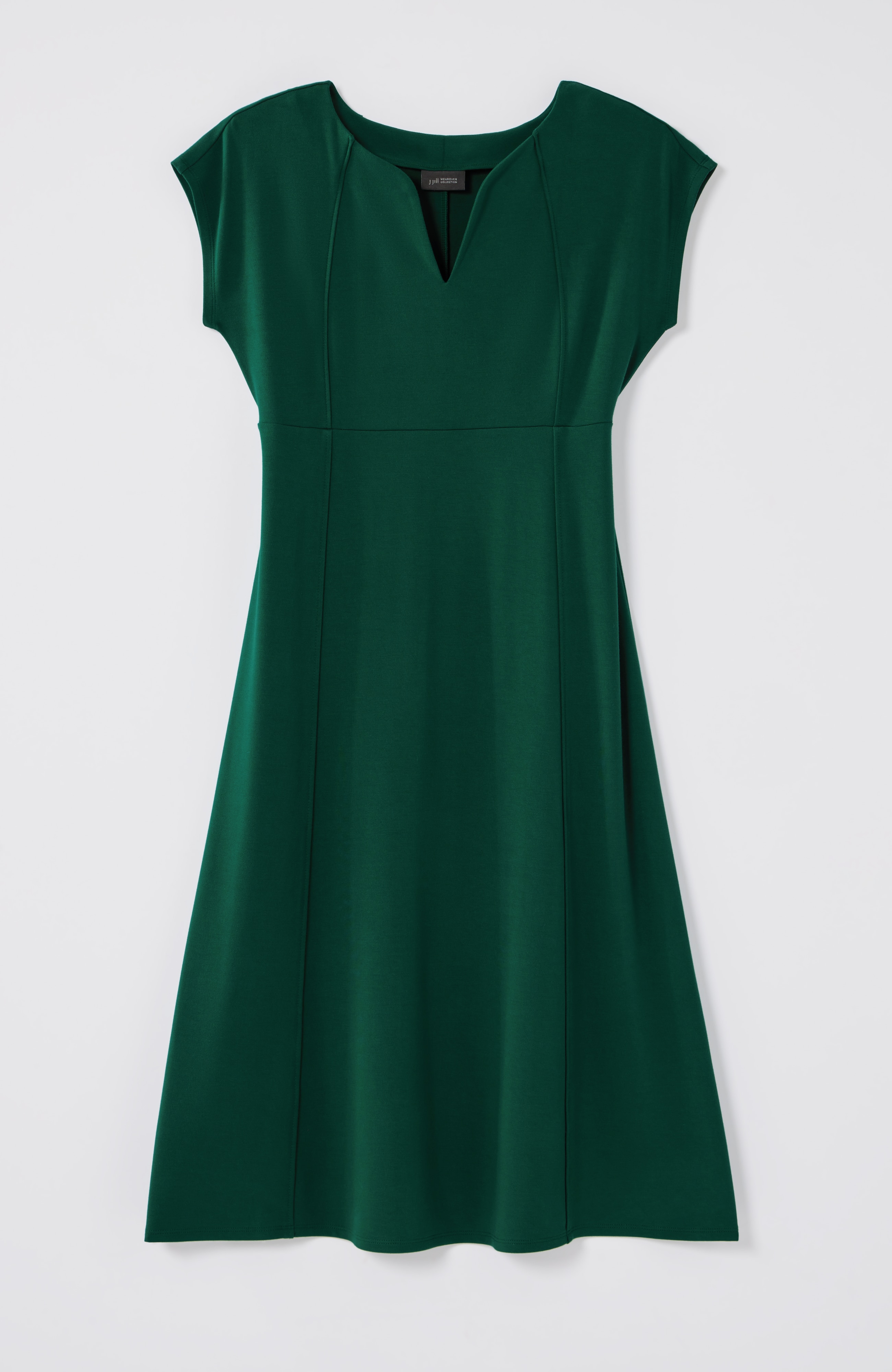Wearever Seamed Split-Neck Dress
