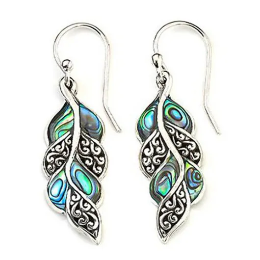 Geometric Silvery White Alloy Drop Earrings
