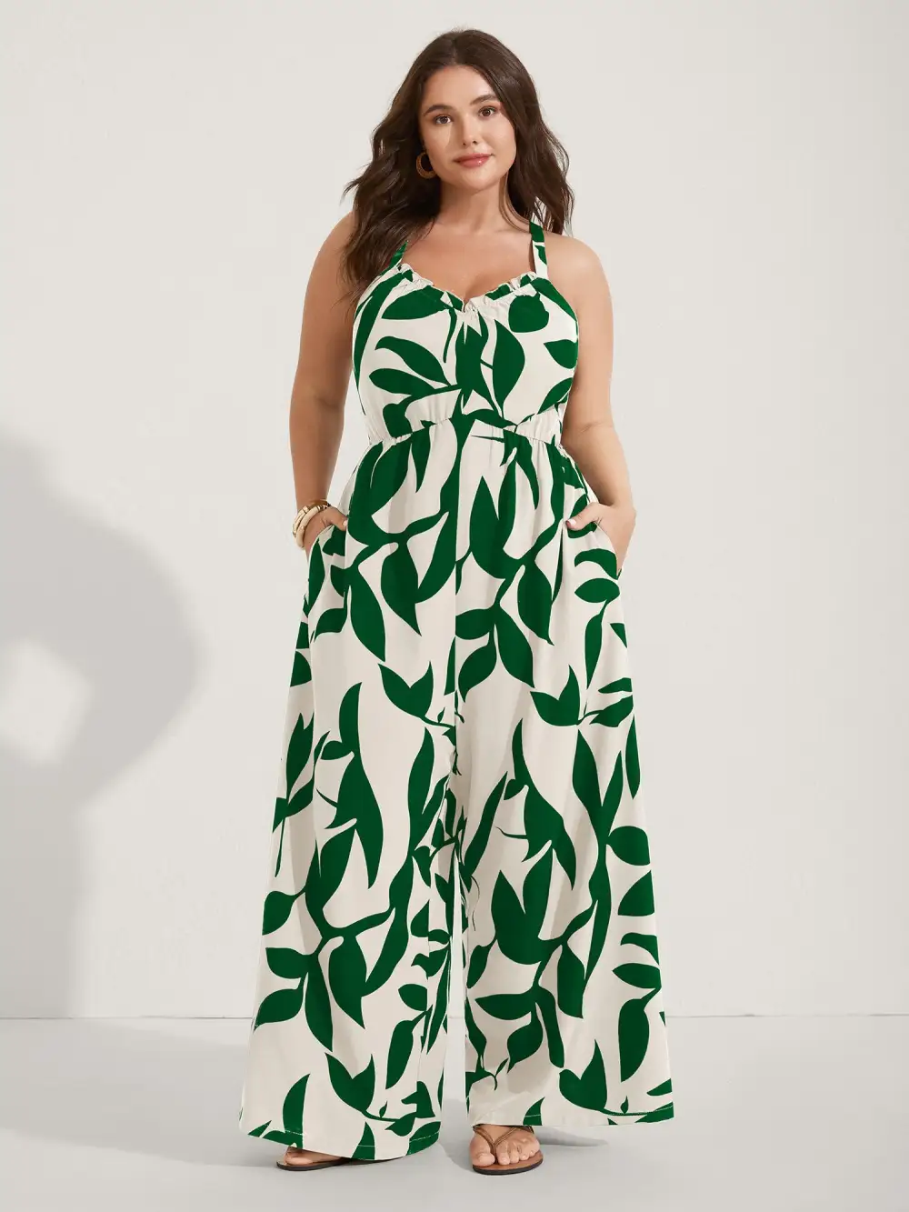 Silhouette Floral Print Sweetheart Jumpsuit