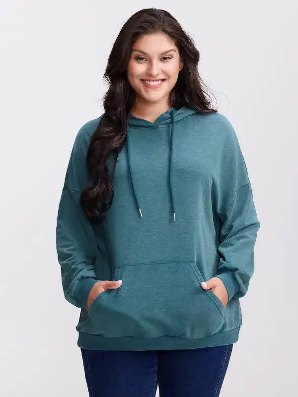 Vintage Pockets Solid Hoodie