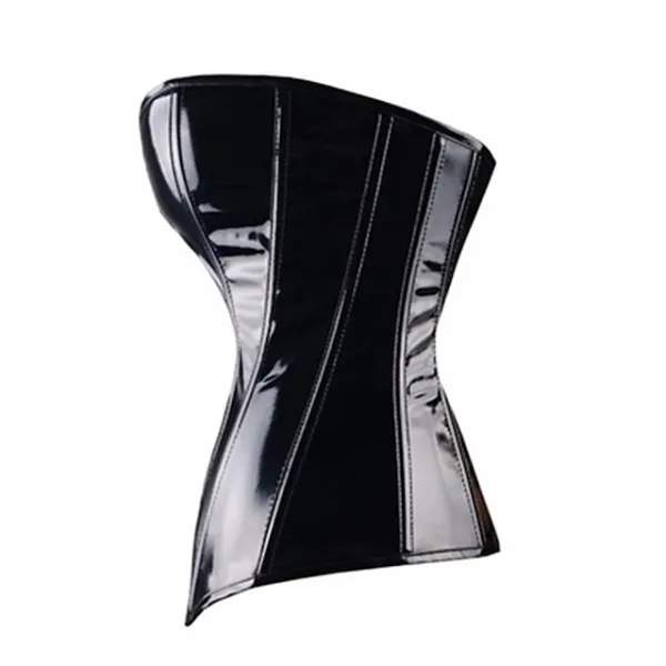 Corset Women's Tops Corsets Trachtenmieder Halloween Prom Birthday Party Party & Evening Black Red Faux Leather Spandex Sexy Country Simple Style Buckle Lace Up Classic Retro Tummy Control Pure Color