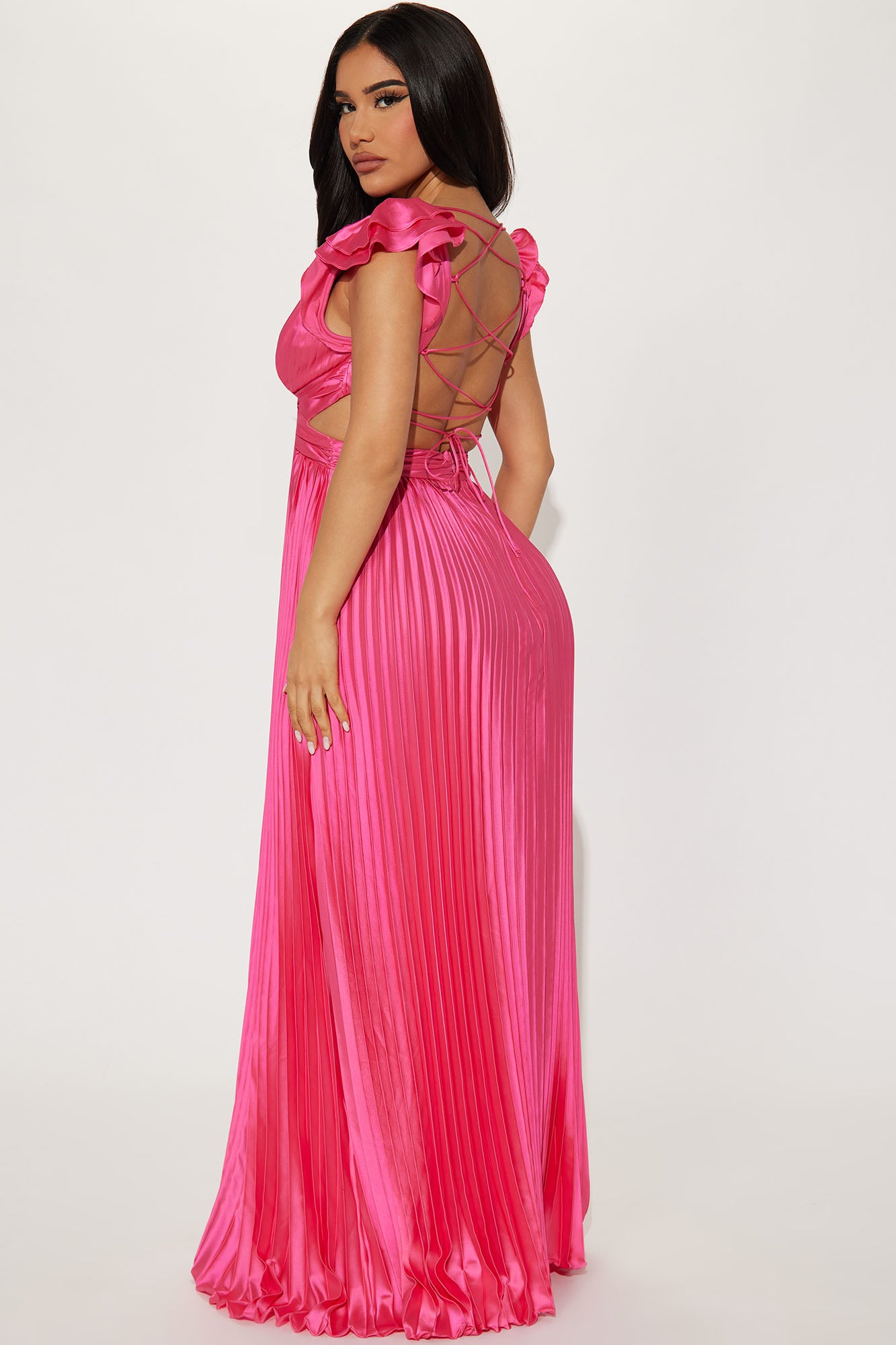 Ariana Pleated Maxi Dress - Pink
