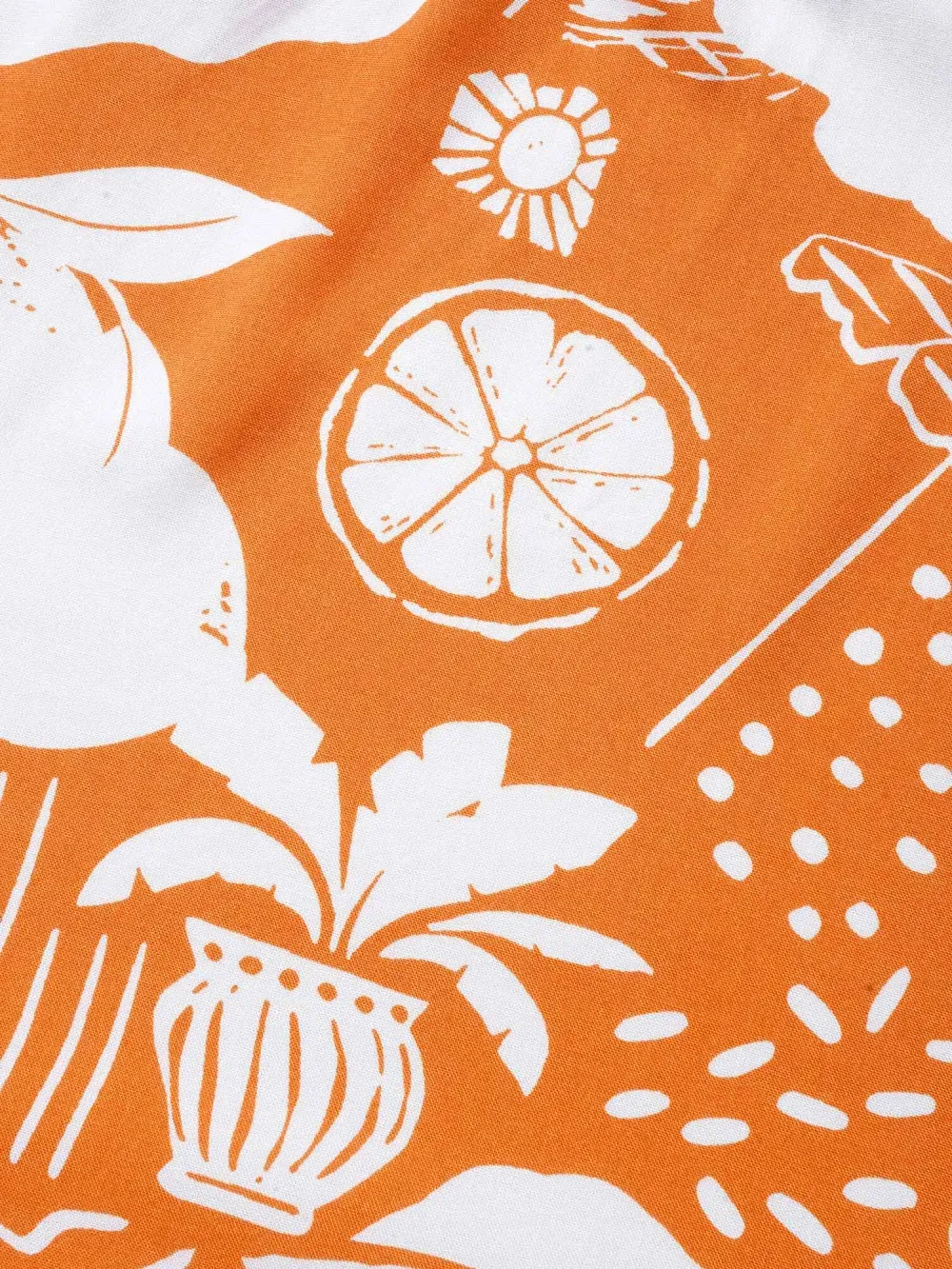 Tropical Print Bowknot Shirred Lantern Sleeve Blouse