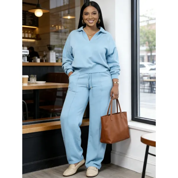 Women's Solid Color Casual Set