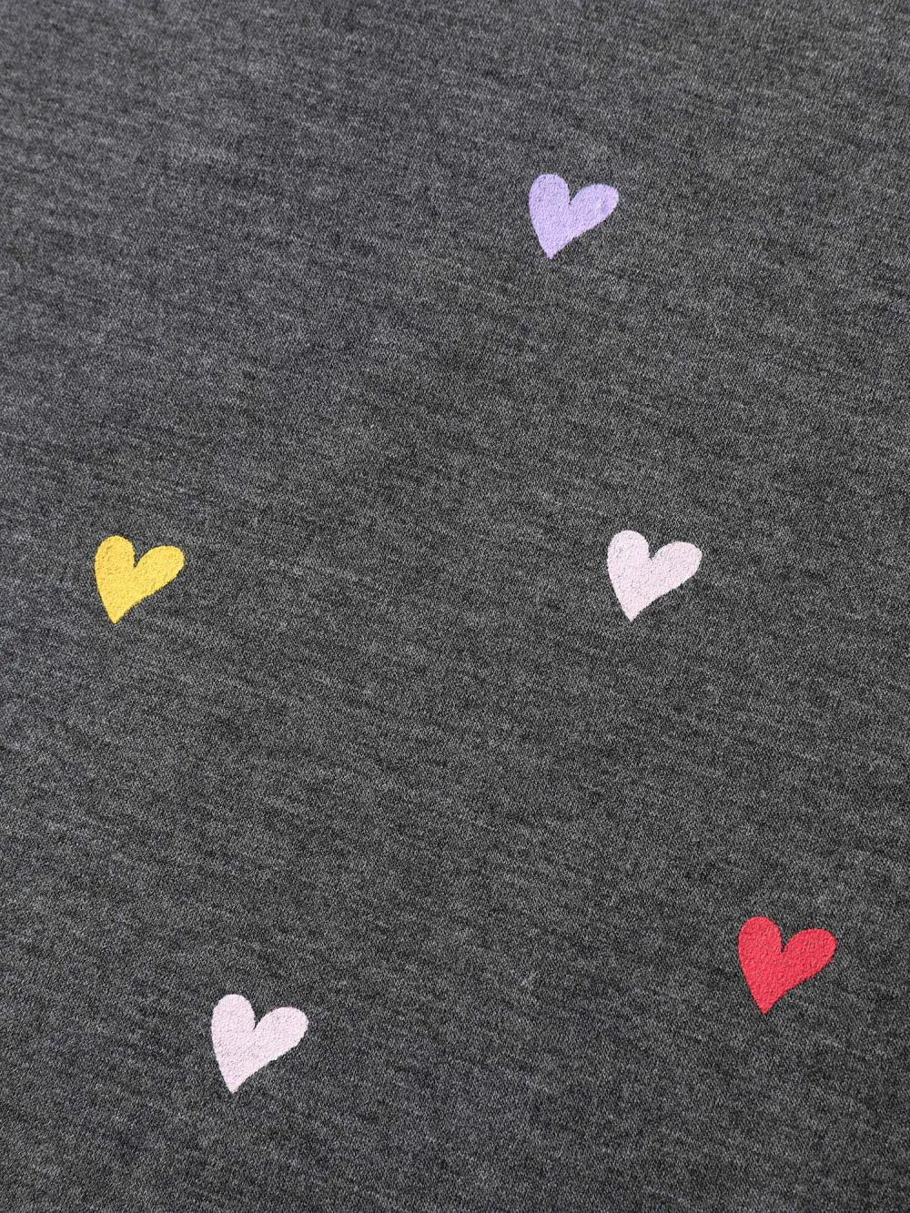 Supersoft Heart Print Ribbed Sweatshirt