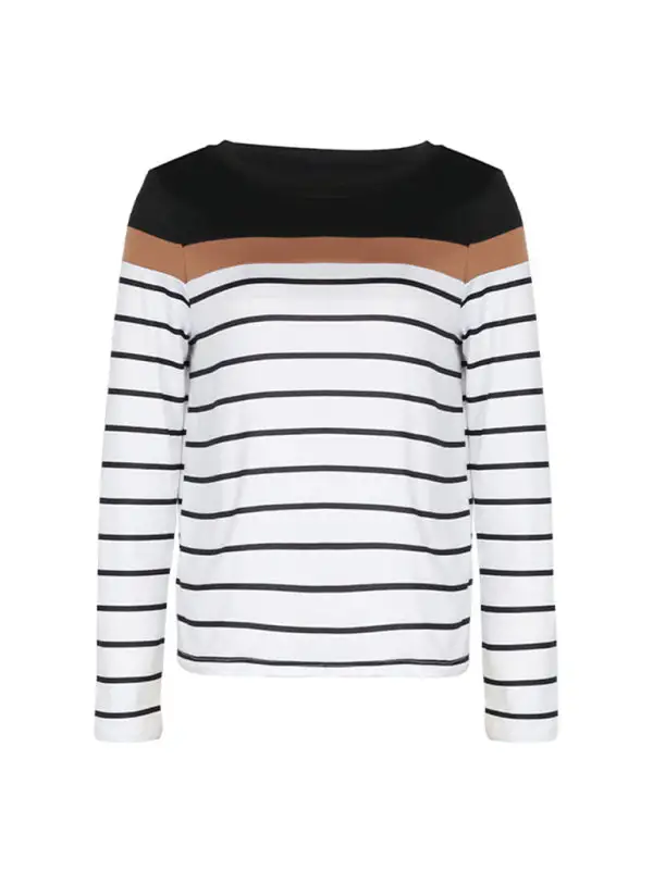 New Women's Striped Long Sleeve Sweater