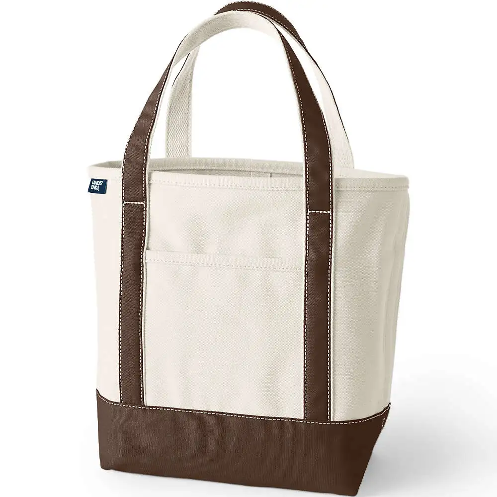 Medium Natural 5 Pocket Open Top Canvas Tote Bag