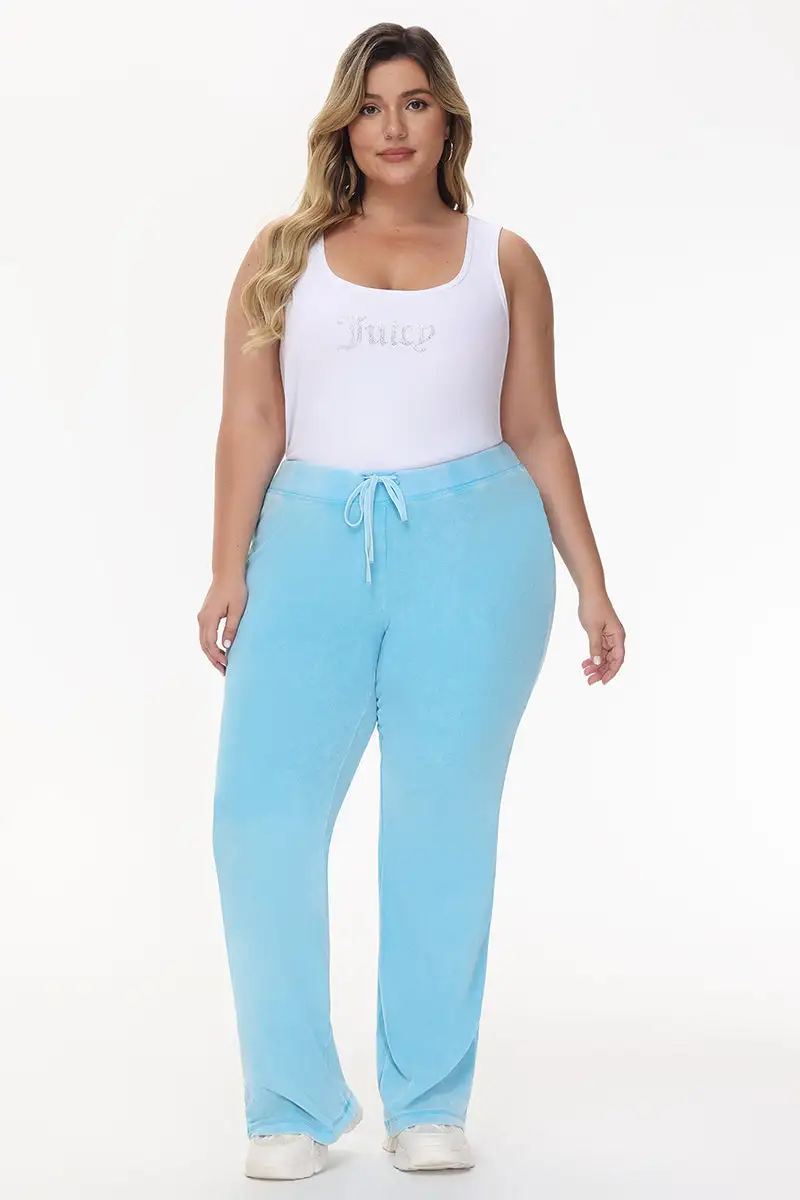 Plus-Size Big Bling Towel Terry Track Pants