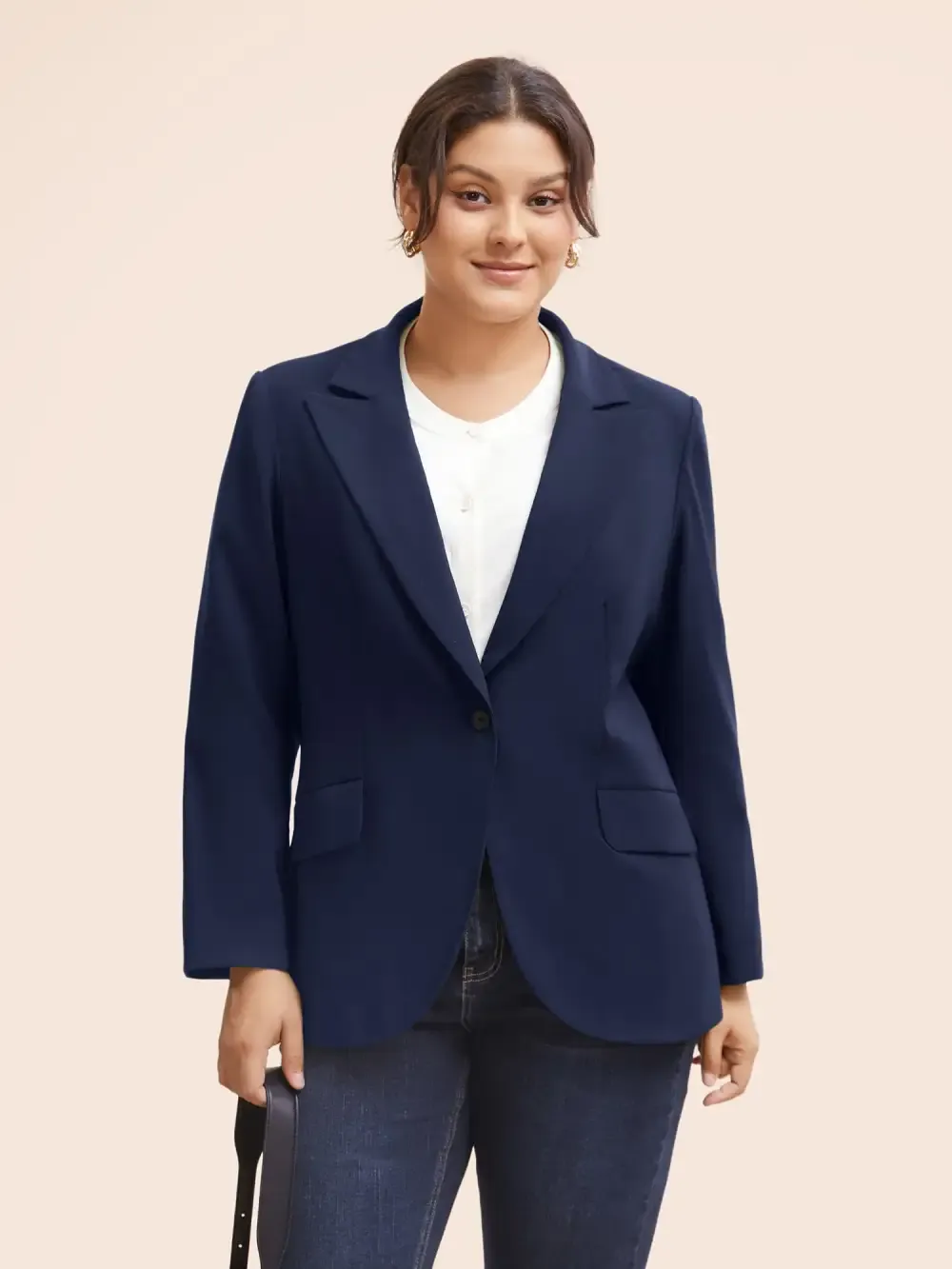 Stretch Woven Pocket Slim-Fit Blazer