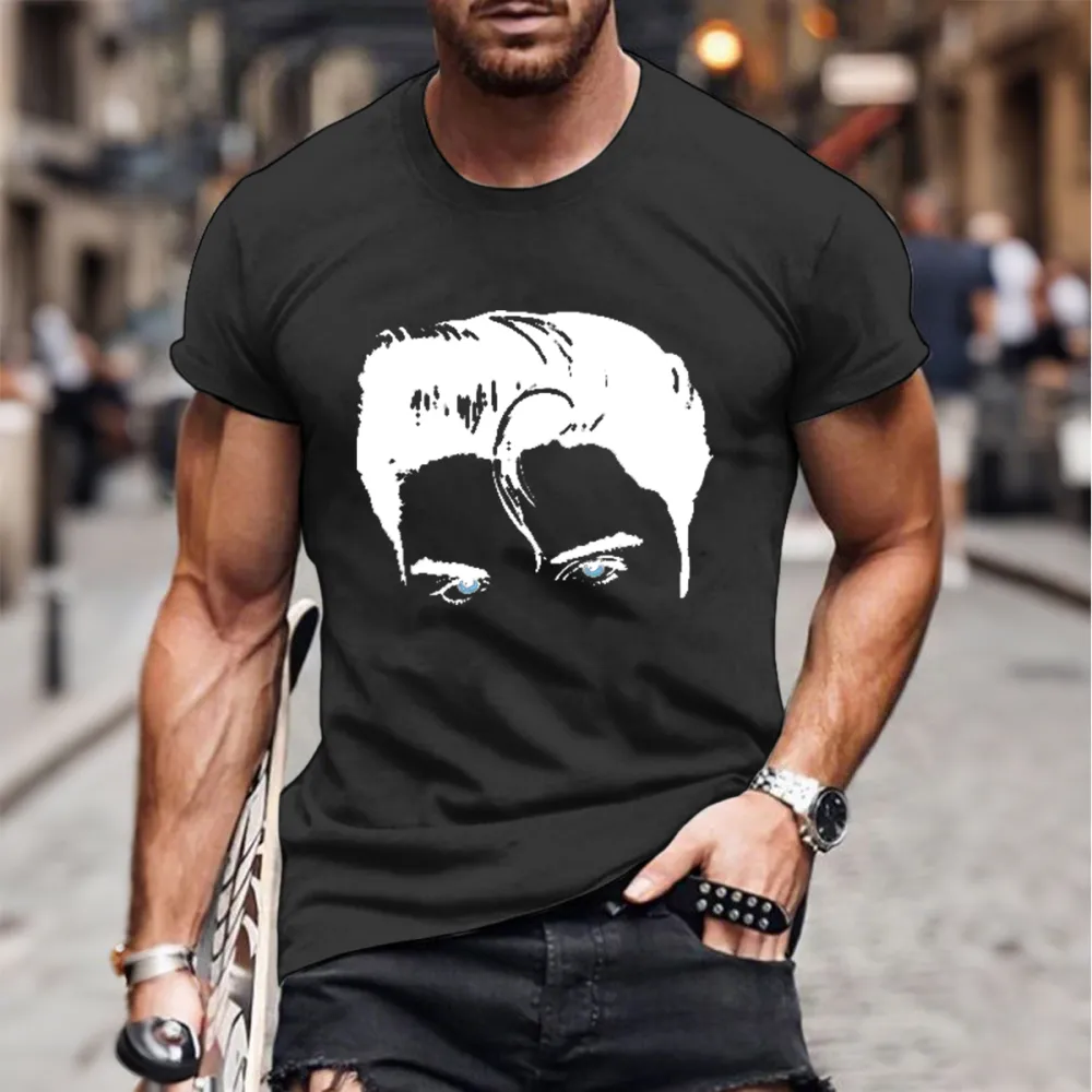 Men's Print Short Sleeve Round Neck Cotton T-Shirt