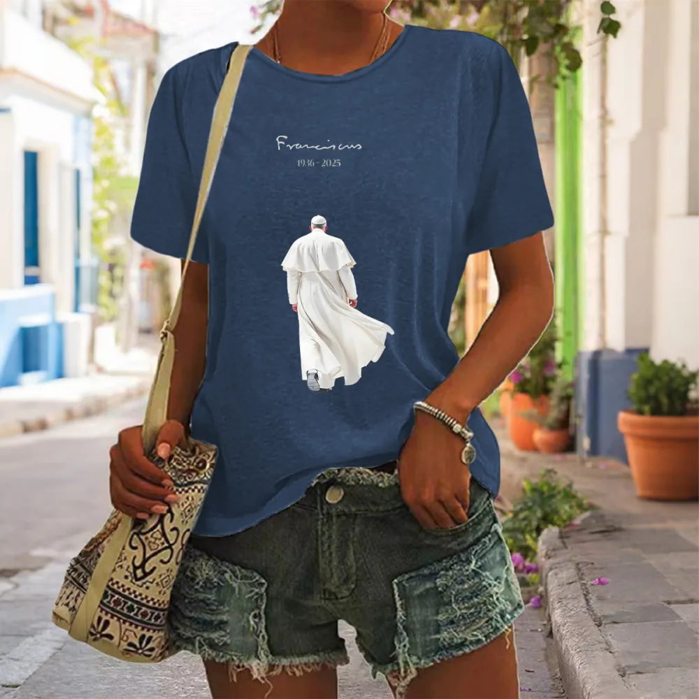 Women's Rip 1936-2025 Print Short Sleeve Round Neck Cotton T-Shirt