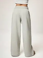 Women's Sweatpants Wide Leg Chinos Fashion Streetwear Casual Full Length High Waist Plain Elastic Waistband Comfy Soft Comfortable Stretchy Outdoor Street Light Gray Black White Red Summer Spring Fall