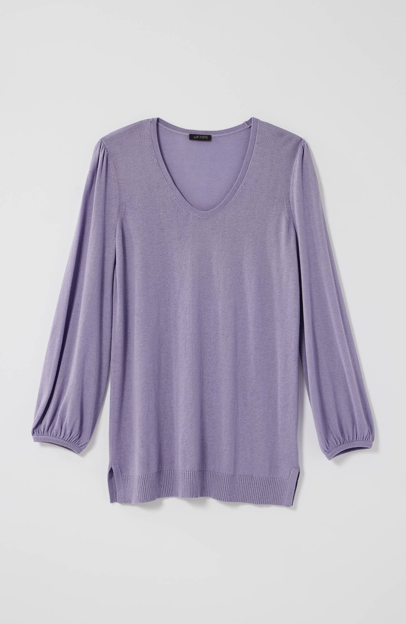 wearever silk-blend blouson-sleeve sweater