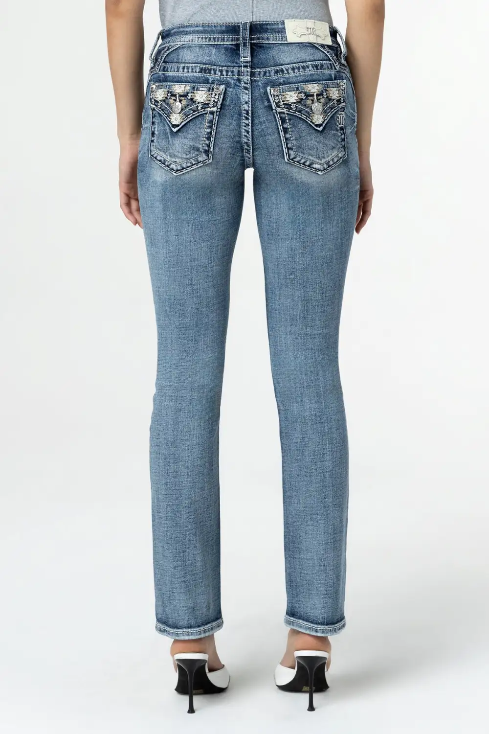 Coral Aztec Straight Jeans
