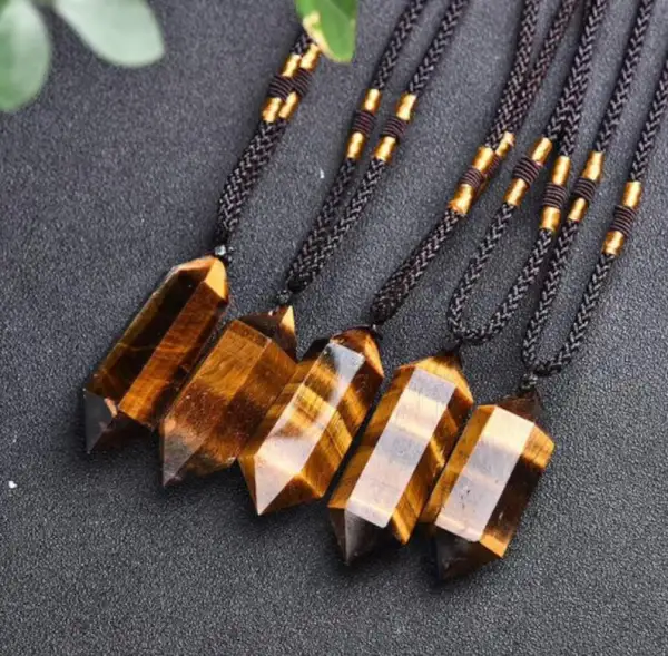 Natural Tiger's Eye Stone Pendant Necklace-Healing Balancing Spiritual Meditation Calming Necklace-Anxiety Relief Necklace Inner Peace Gift