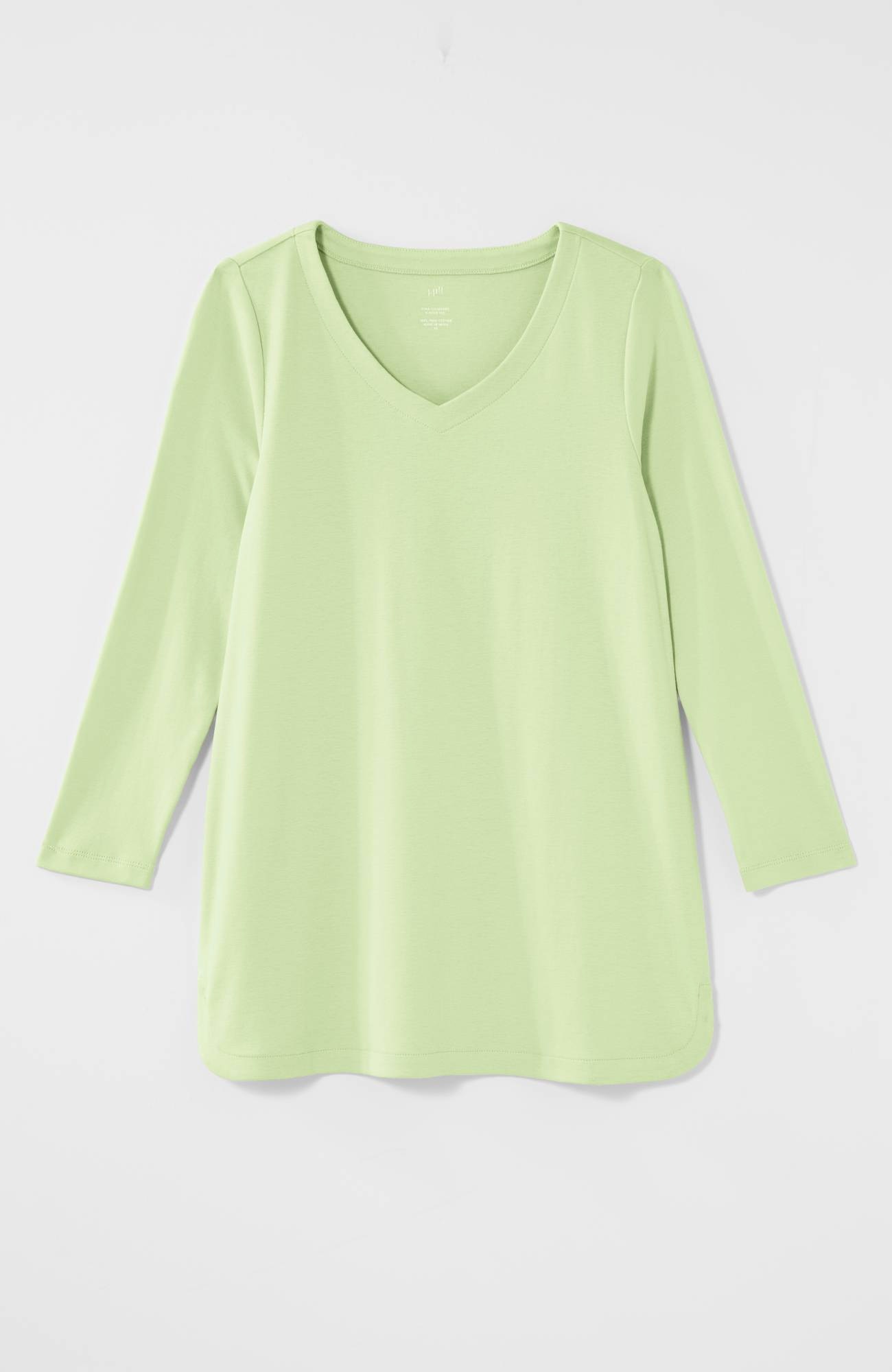 pima 3/4-sleeve v-neck tee