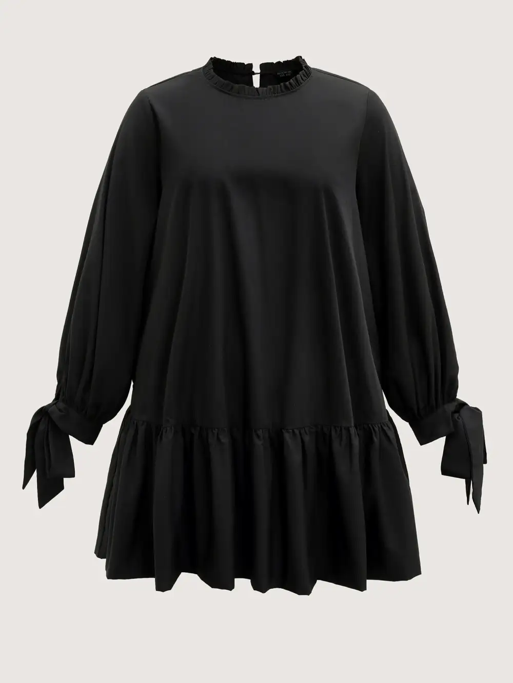 Sleeve-Tie Relaxed-Fit Knee-Length Dress