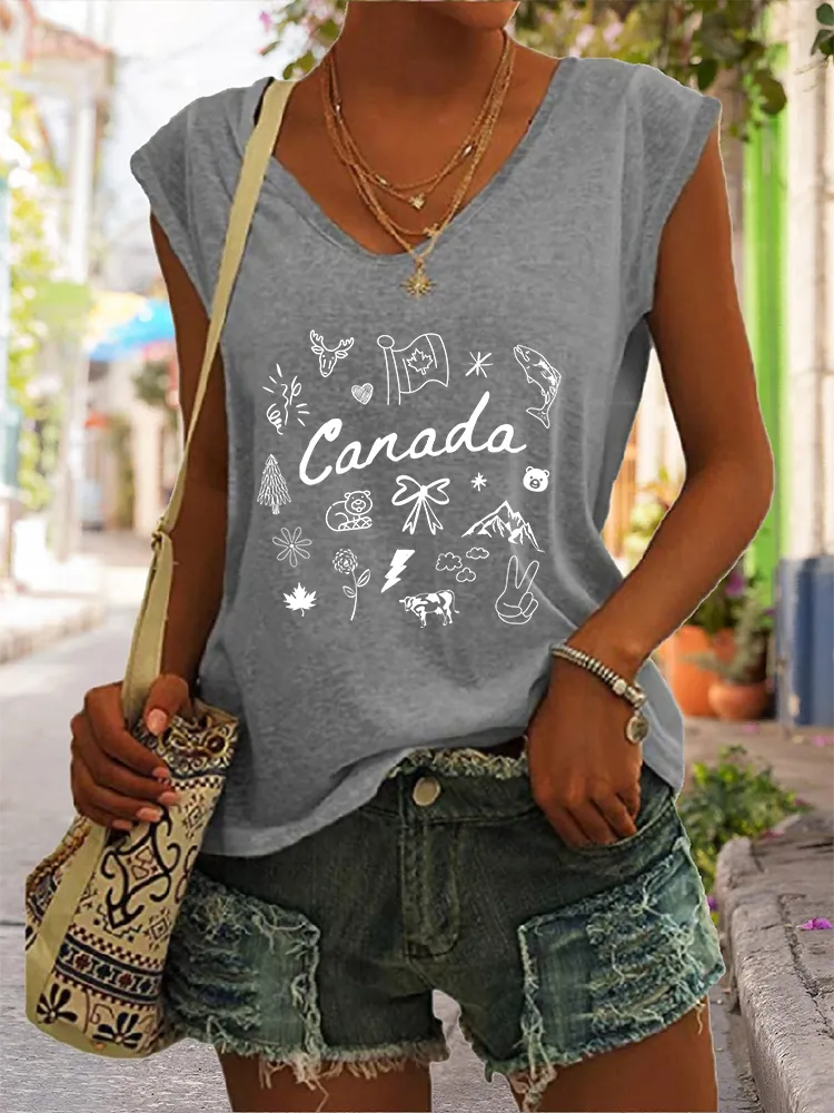 Women's We Are Canada Strong We Will Never Yield To Tru.p V-neck Vest