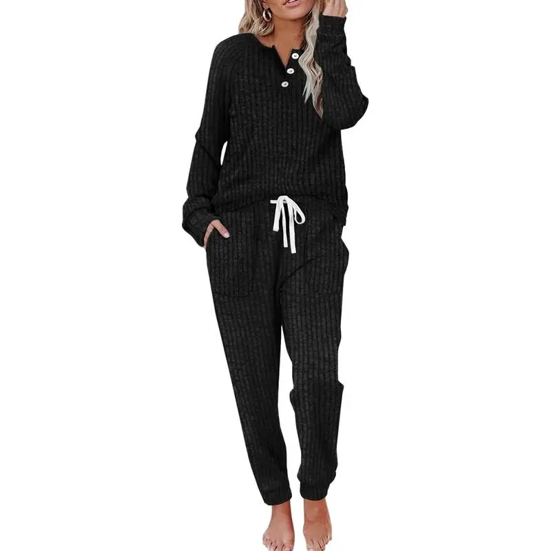 Women's 2-Piece Button Down Lounge Sweatsuit