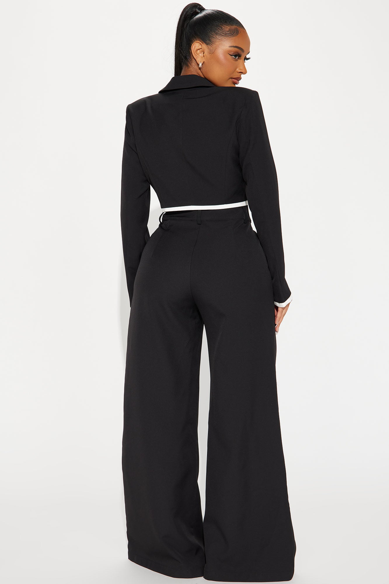 Fashionably Late Pant Set - Black