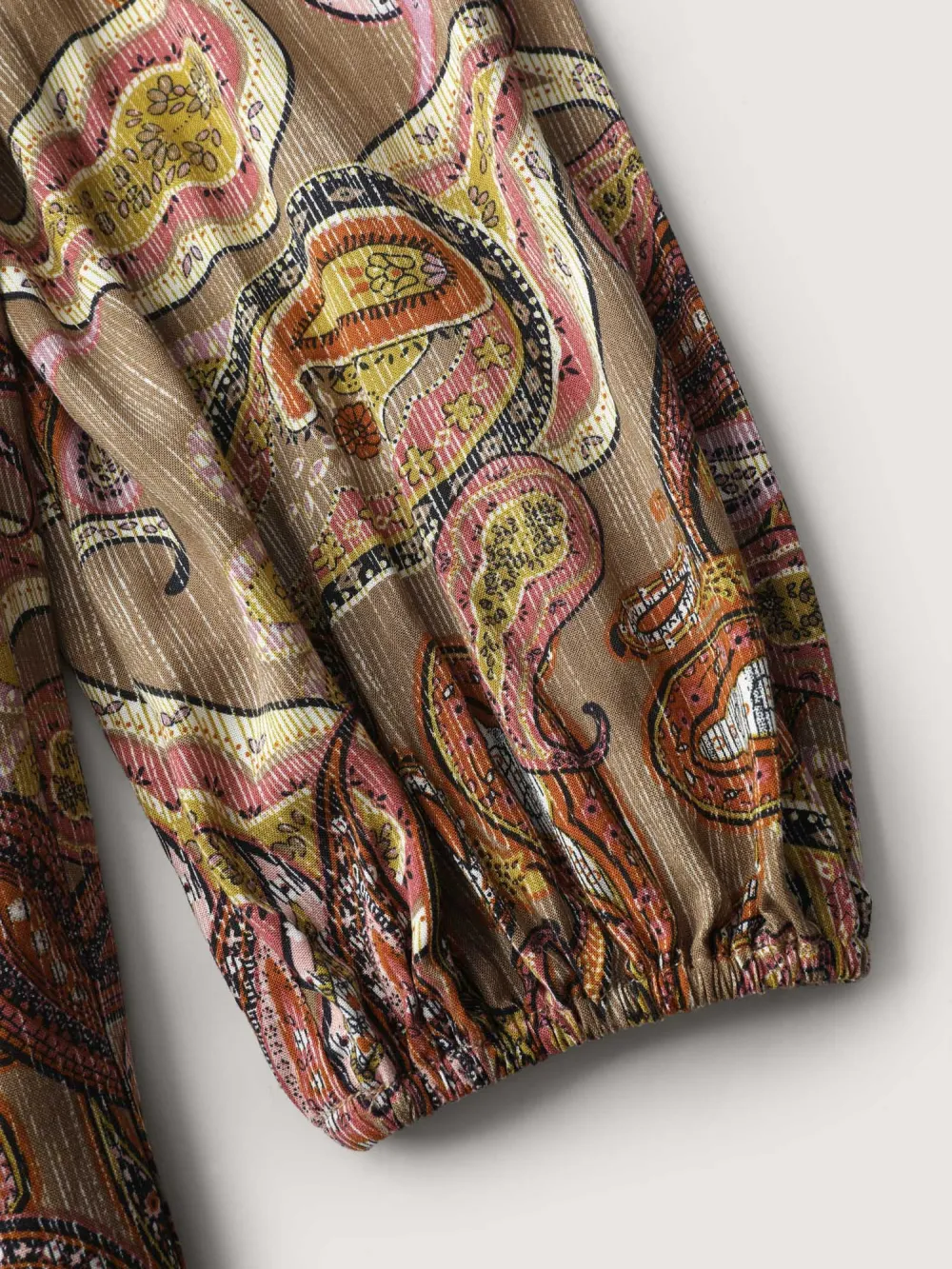 Paisley Print Neck-Tie Tiered Maxi Dress