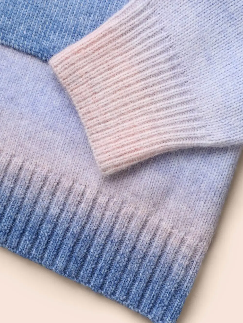 Ombre Kimono Collar Patched Pocket Cardigan