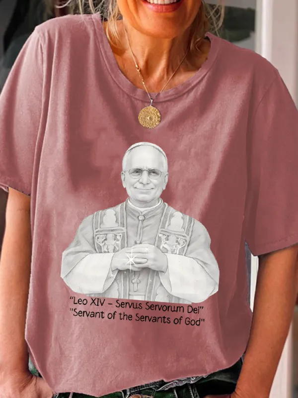 Women'S He Holds The Keys To The Vatican And To Our Hearts Round-Neck Short-Sleeved T-Shirt