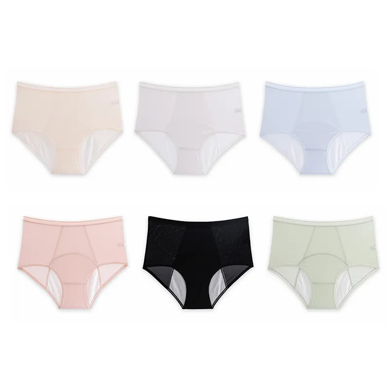 High Waist Leak Proof Ice Silk Panties Plus Size L-6XL