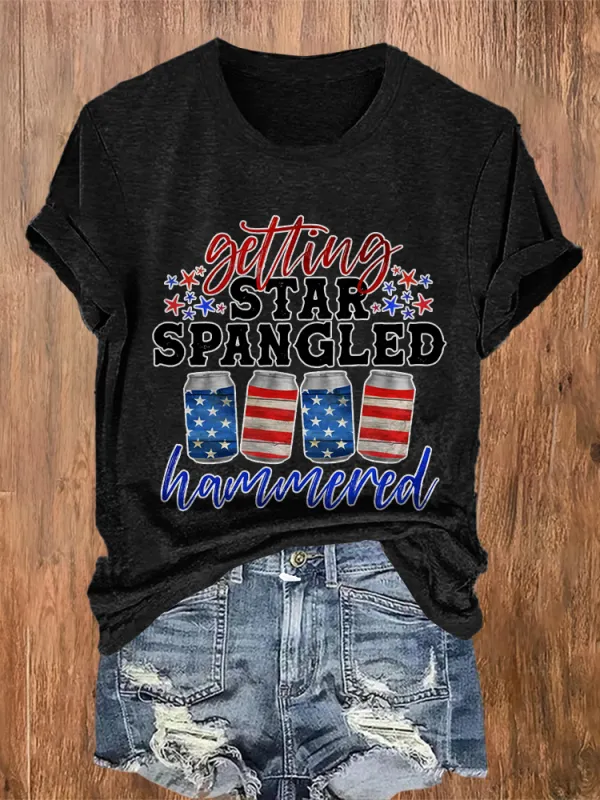 Women'S  Getting Star Spangled Hammered  T-Shirt