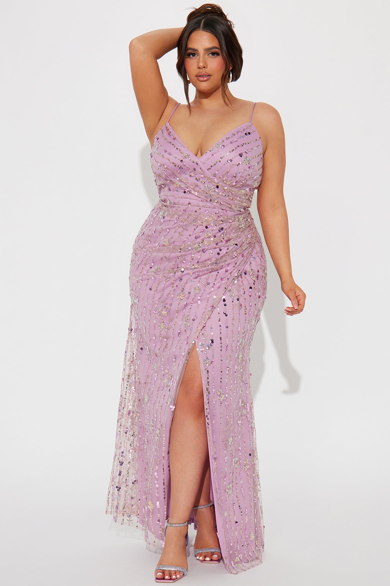Lucky Girl Sequin Maxi Dress - Mauve