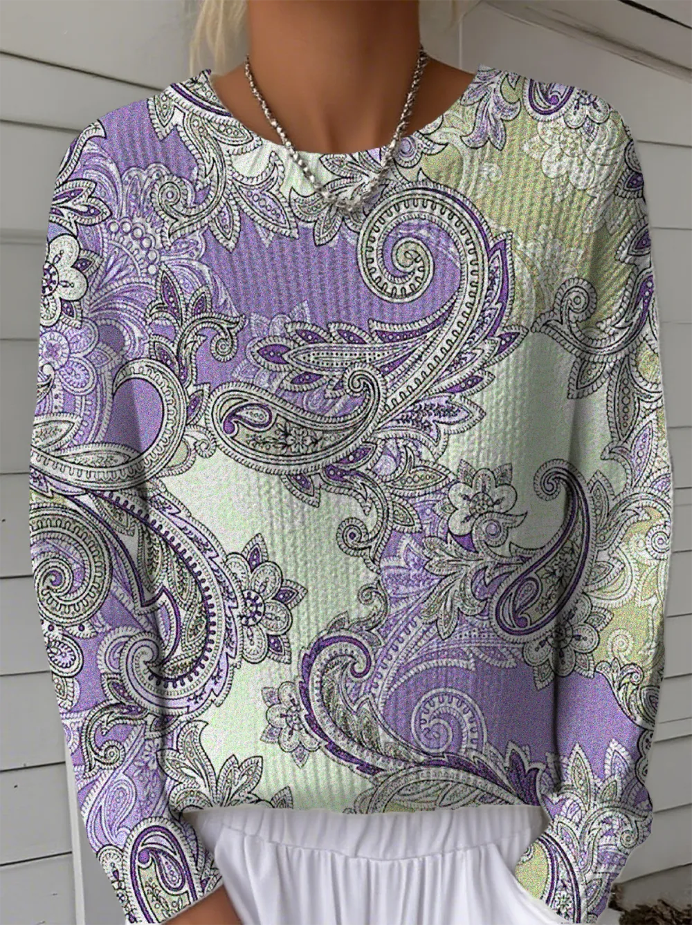 Women's Ethnic Paisley Pattern Pullover Sweater Regular Autumn And Winter Top