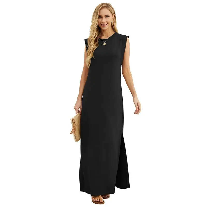 Women's Summer Maxi Dress with Pockets – Wrinkle-Free, Casual & Comfy