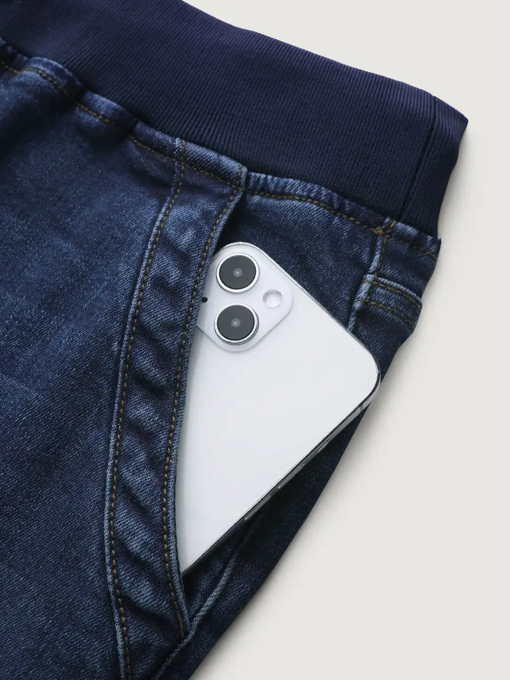 Stretch Pull-On Drawstring Skinny-Fit Jeans