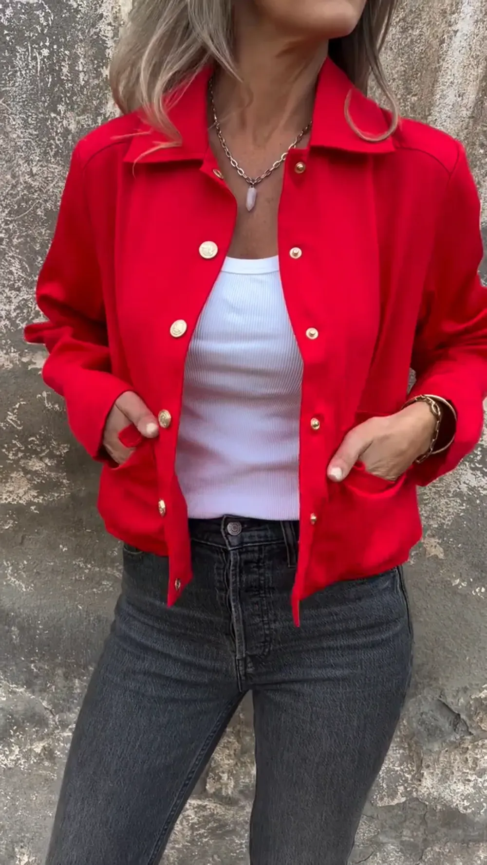 Charm Gold Button Jacket