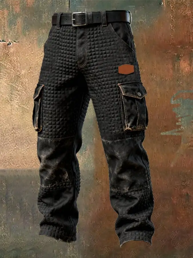 Men's Retro Multifunctional Pocket Work Pants