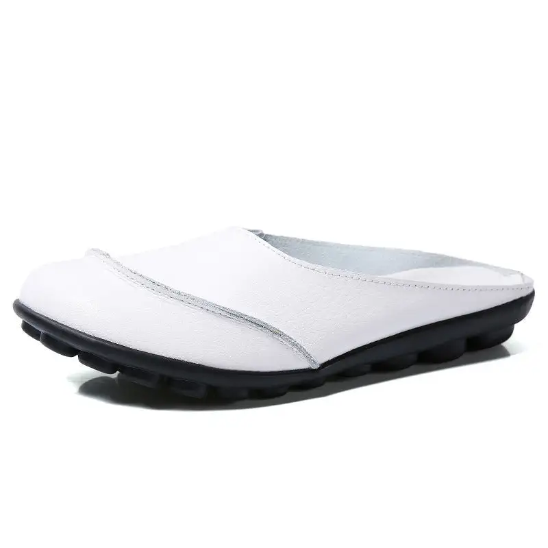 Slippers Wear Leather Soft Soles And Comfortable Flat Shoes