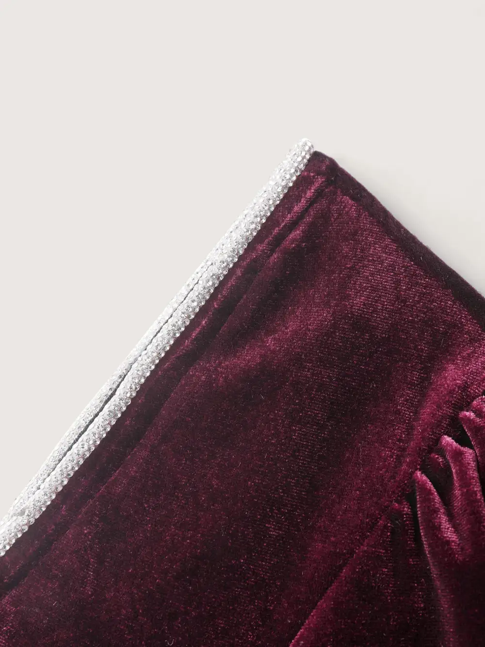 Velvet Structured Pleated Bodice Midi Dress